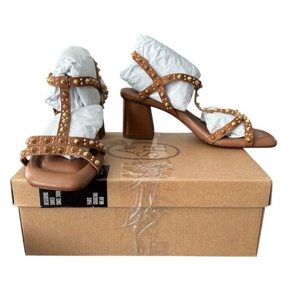 Ash Tan Studded Heels - Picture 8 of 15